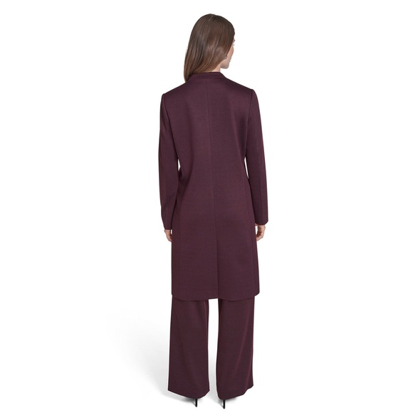Halston Women's Collarless Hook and Eye Closure Coat. Size 10. Raisin. NWT - Picture 3 of 5